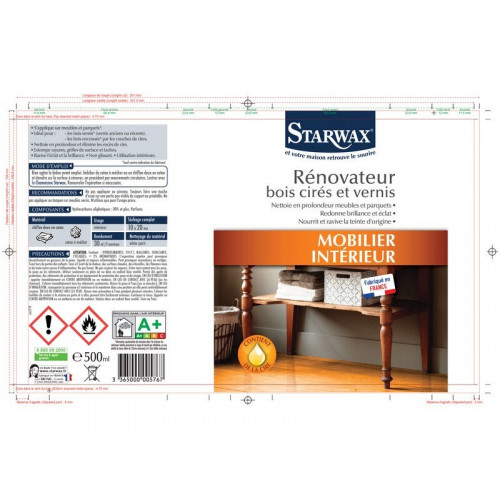 Rénovateur meuble en bois STARWAX, incolore liquide, 500 ml - Starwax