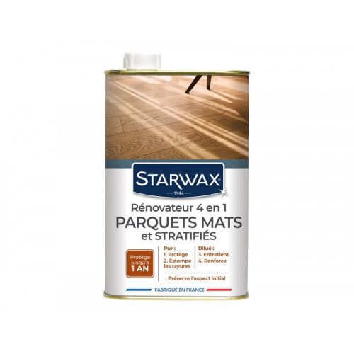 Rénovateur 4 en 1 parquets mats et stratifiés, STARWAX, 900 ml - Starwax