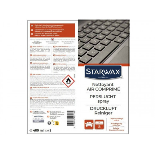 Nettoyant air comprimé STARWAX aérosol 400ml - Starwax