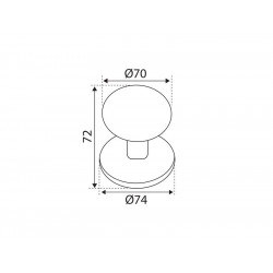 Bouton de porte de tirage, LINEA BERTOMANI, diam.70 mm, inox - LINEA BERTOMANI