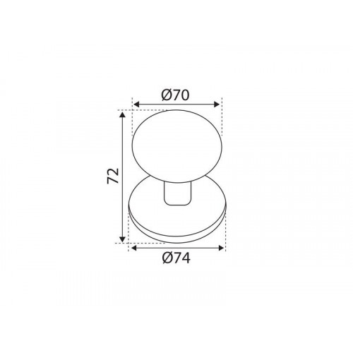 Bouton de porte de tirage, LINEA BERTOMANI, diam.70 mm, inox - LINEA BERTOMANI