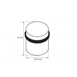 4 mini butées à visser diam 20 hauteur 25 nickel - LINEA BERTOMANI