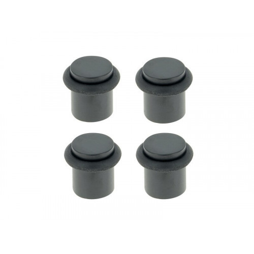 Lot de 4 butées de porte à visser CHRISLIGNE Bu268lx4/101e aluminium noir Diam.2 x H.2.5 cm - LINEA BERTOMANI