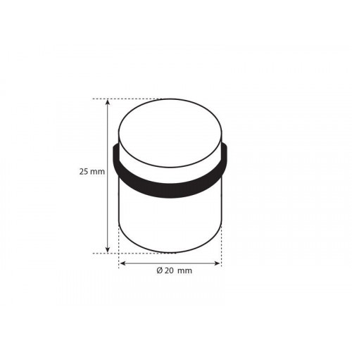 Lot de 4 butées de porte à visser CHRISLIGNE Bu268lx4/101e aluminium noir Diam.2 x H.2.5 cm - LINEA BERTOMANI