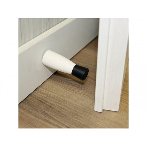 Butée de porte aimanté LINEA BERTOMANI Bum286/5e bois peint blanc L.8.5 x H.3 x l. cm - LINEA BERTOMANI