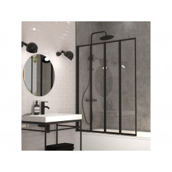 Pare-baignoire pivotant pliant transparent noir, H.140 x l.110 cm Exalt de marque GELCO DESIGN, référence: B8737600