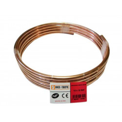 Tube d'alimentation cuivre recuit, diam. 10 x 12 mm, en couronne de 5 m de marque Sans marque, référence: B8738000