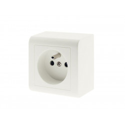 Prise avec terre saillie, complet Besto, blanc de marque ZENITECH, référence: B8750800