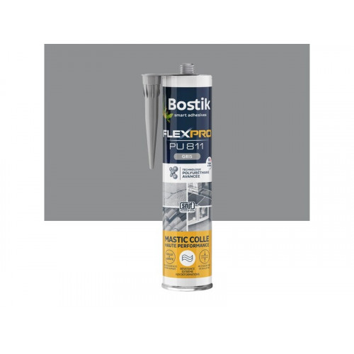 Colle joint int/ext polyuretane bostik flexpro pu811 gris bostik 300ml - Bostik