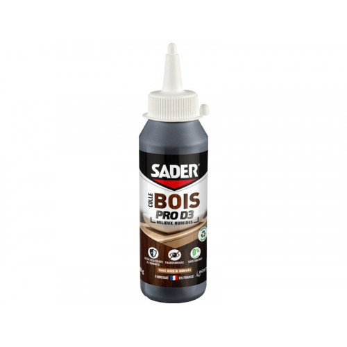 Colle d'assemblage vinyl bois d3 milieux humides sader pro bib 100g - Sader