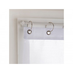 Paire de vitrages tamisant Cleo blanc l. 60 x H. 120 cm - Sans marque