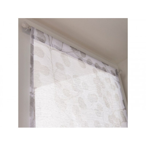 Vitrage tamisant Empreinte blanc l. 80 x H. 160 cm - Sans marque