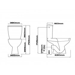 Pack WC à poser sortie horizontal, fermée non émaillée Element nf, GODART - Godart