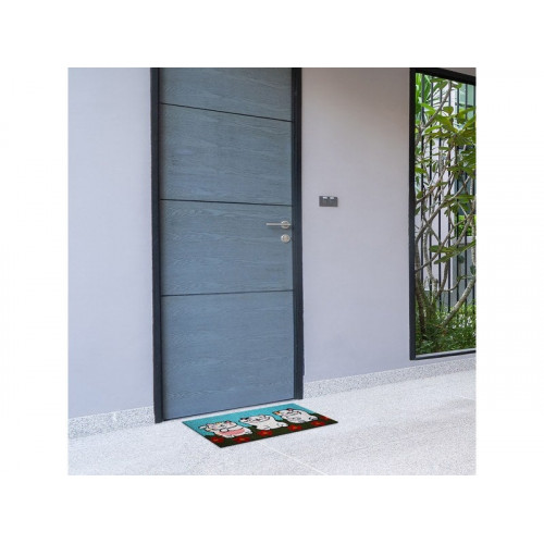 Tapis noir rectangulaire, l.40 x L.60 cm Chats - Sans marque