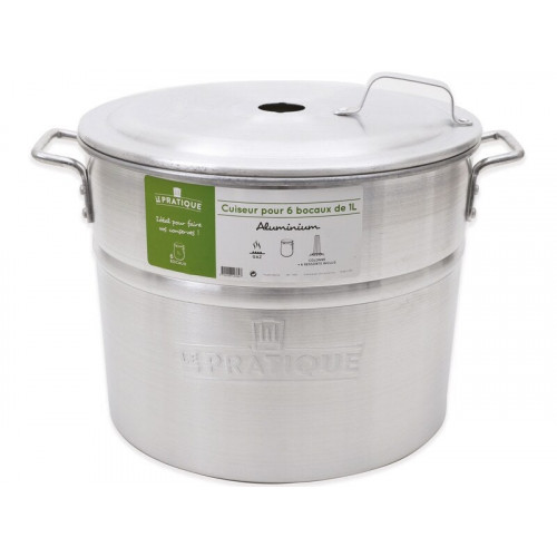 Cuiseur Aluminium 25 Litres 6 Bocaux De 1 L - LE PRATIQUE