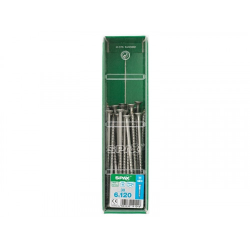 Lot De 30 Vis En Acier Inoxydable, Empreinte Torx, 6X120 Mm - SPAX