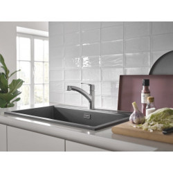 Mitigeur de cuisine avec douchette acier mat GROHE Start 3 quickfix - GROHE