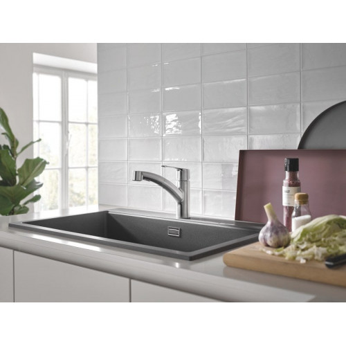 Mitigeur de cuisine avec douchette acier mat GROHE Start 3 quickfix - GROHE