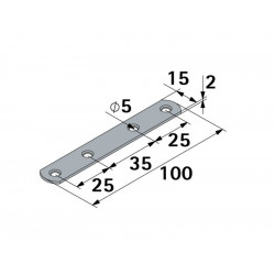 Lot de 12 pattes d'assemblage acier zingue HETTICH L. 100 mm - HETTICH