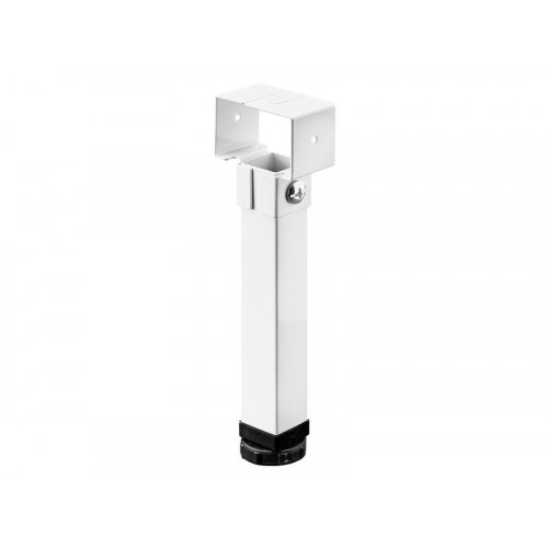 Pied de lit carré HETTICH, acier blanc, hauteur reglable de 24 à 26.5 cm - HETTICH