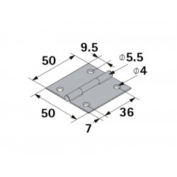 Charnière en acier pour meuble, HETTICH, L.50 x l.50 mm, noir - HETTICH