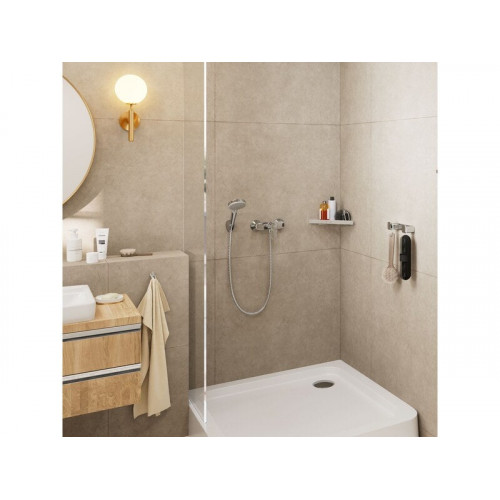 Pommeau de douche 2 jets, flexible et support, HANSGROHE chromé - HANSGROHE