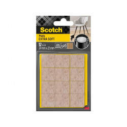 Lot de 12 patins feutre en laine adhésif, SCOTCH, 24 x 22 mm, beige - SCOTCH