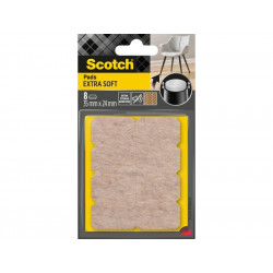 Lot de 8 patins feutre en laine adhésif, SCOTCH, 35 x 24 mm, beige - SCOTCH