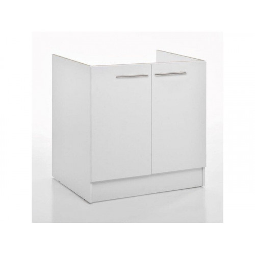 Meuble de cuisine sous évier 2 portes blanc h.86cm l.80cm p. 60cm - Sans marque