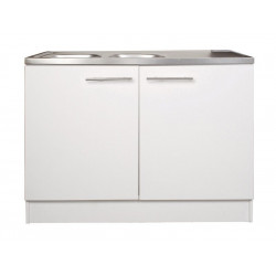 Meuble de cuisine sous évier 2 portes blanc h.86cm l.120cm p.60cm de marque Sans marque, référence: B8821500