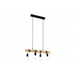 Suspension Townshend bois, 4xE27 metal noir, Eglo de marque Eglo, référence: B8842700