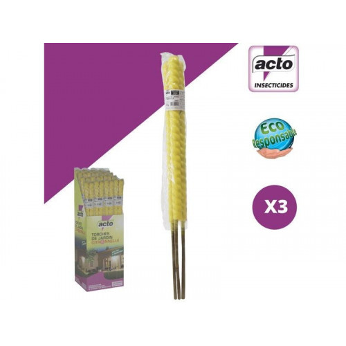 Lot De 3 Torches citronelle, ACTO - ACTO