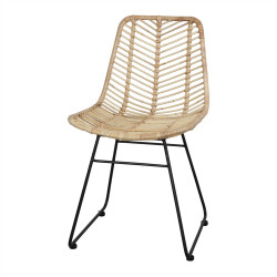 Chaise en rotin avec un style nordique - modèle 031 - naturel de marque MWlab, référence: J8866600