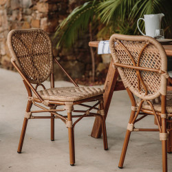 Chaise en rotin synthétique avec un style bistrot - modèle 036 - naturel - MWlab