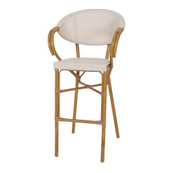 Tabouret haut avec un style bistrot - modèle 082 - beige de marque MWlab, référence: J8867000