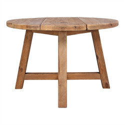 Table de salle à manger en bois de pin massif recyclé avec un style rustique vintage - modèle 093 - 120 cm de marque MWlab, référence: J8867200