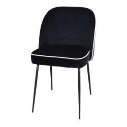 Chaise tapissée avec un style Mid Century - modèle 005 - bleu foncé de marque MWlab, référence: J8869100