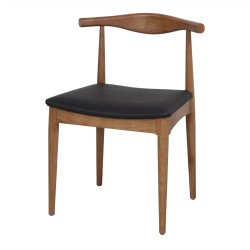 Chaise en bois avec un style Mid Century - modèle 013 - noir de marque MWlab, référence: J8871800