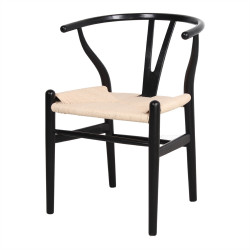 Chaise en bois avec un style nordique - modèle 017 - noir de marque MWlab, référence: J8873100