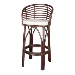 Tabouret haut en bambou et rotin avec un style tropical - modèle 026 - marron de marque MWlab, référence: J8874700