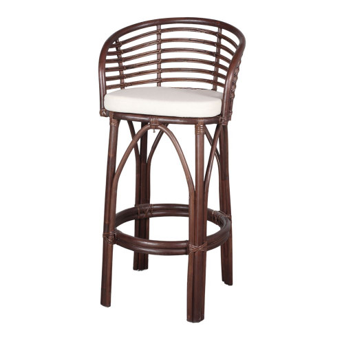 Tabouret haut en bambou et rotin avec un style tropical - modèle 026 - marron - MWlab