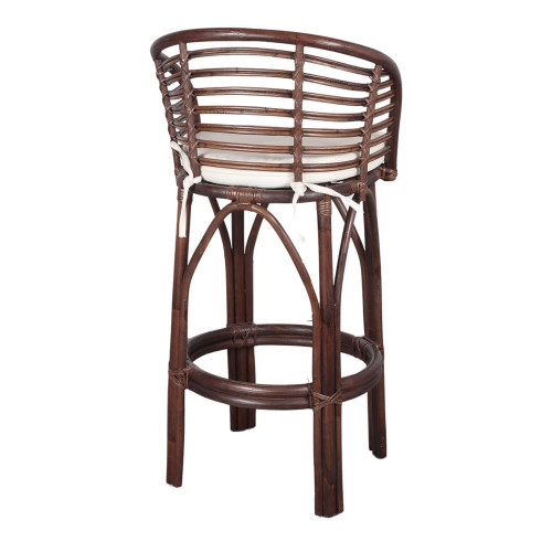 Tabouret haut en bambou et rotin avec un style tropical - modèle 026 - marron - MWlab