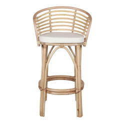 Tabouret haut en bambou et rotin avec un style tropical - modèle 026 - naturel - MWlab