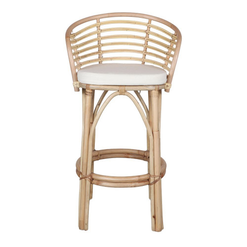 Tabouret haut en bambou et rotin avec un style tropical - modèle 026 - naturel - MWlab