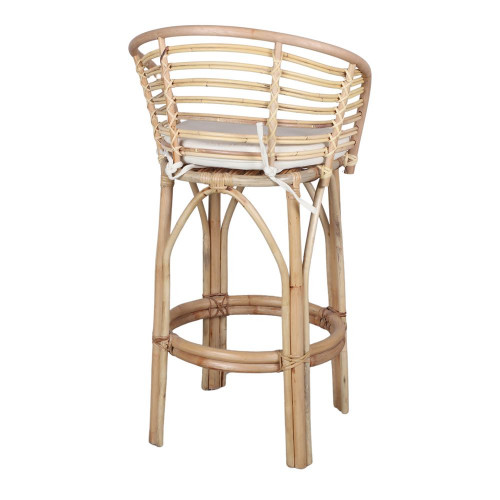 Tabouret haut en bambou et rotin avec un style tropical - modèle 026 - naturel - MWlab