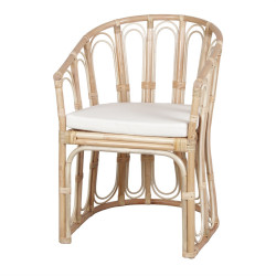 Chaise en rotin naturel avec un style méditerranéen - modèle 027 - naturel de marque MWlab, référence: J8874900