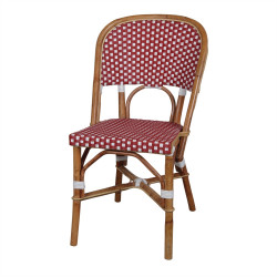 Chaise en rotin avec un style bistrot - modèle 030 - rouge de marque MWlab, référence: J8875400