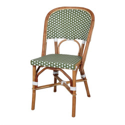 Chaise en rotin avec un style bistrot - modèle 030 - vert de marque MWlab, référence: J8875500