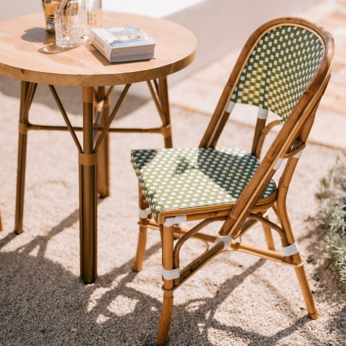 Chaise en rotin avec un style bistrot - modèle 030 - vert - MWlab