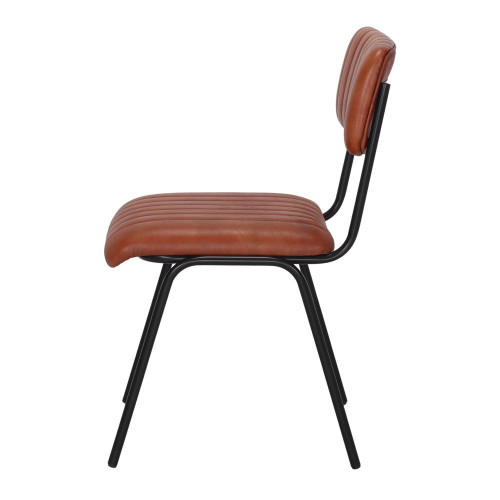 Chaise en cuir avec un style industriel Mid Century - modèle 042 - marron - MWlab